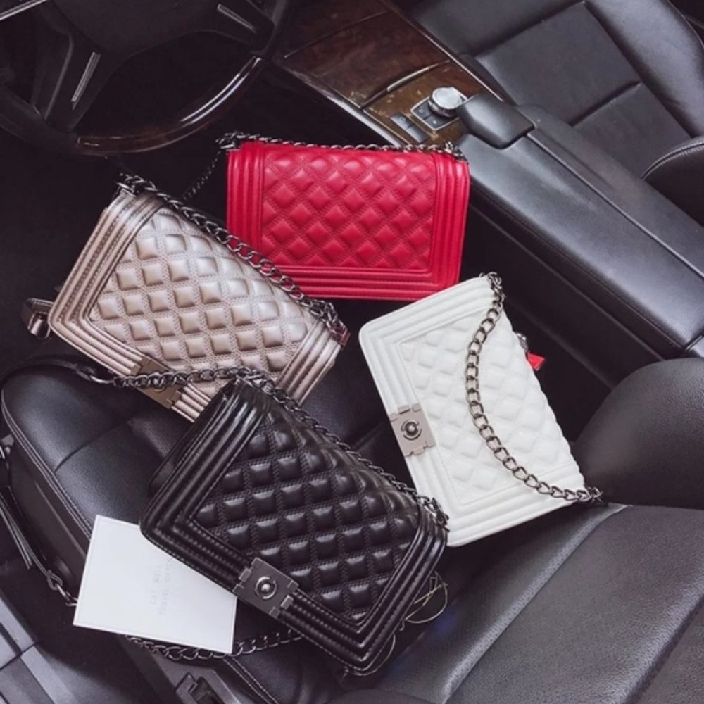 Real Stunner Golden Quilted Leather Crossbody - Picture 2 of 4